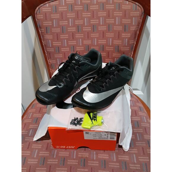 New Men's 8 Nike Zoom Rival Sprinter Track & Field Spikes Black DC8753-001 - Picture 2 of 7